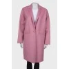 Вовняне рожеве пальто