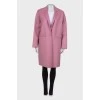 Вовняне рожеве пальто