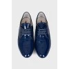 Лакові сині туфлі на шнурівці