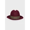 Шерстяная бордовая шляпа
