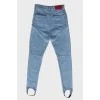 Комбинированные джинсы-шорты со штрипками