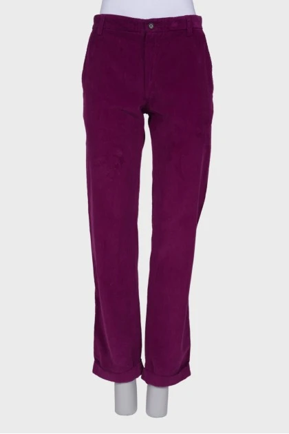 Вельветовые брюки фиолетового цвета