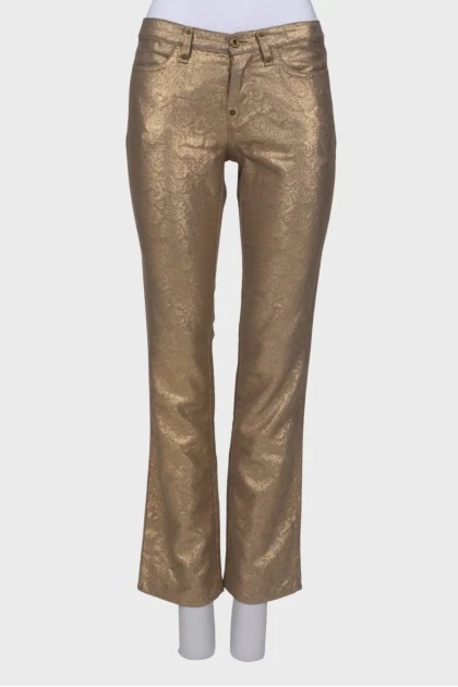 Золотистые брюки с узором
