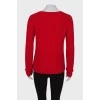 Красный свитер с разрезами