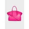 Розовая кожаная сумка