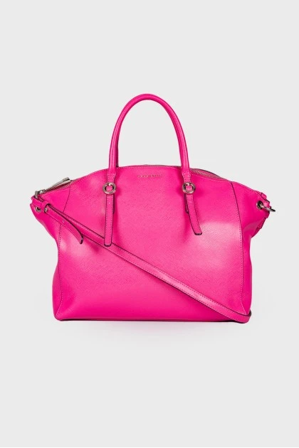 Рожева шкіряна сумка