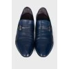 Мужские кожаные синие туфли