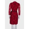 Мереживна червона сукня з биркою