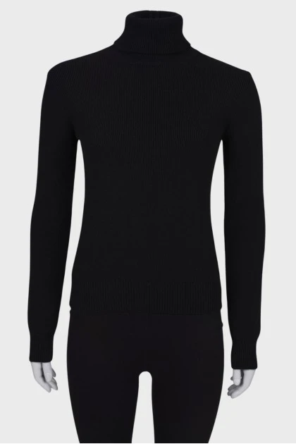 Кашемировый черный свитер с биркой
