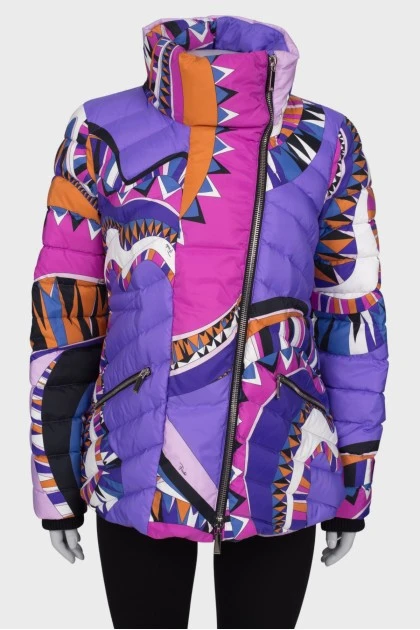 Утепленная куртка комбинированного цвета