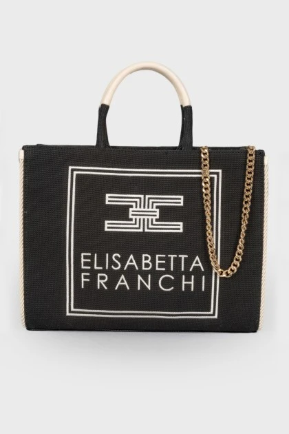 Текстильная сумка с вышитым лого бренда