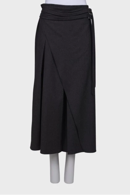 Шерстяная юбка с поясом