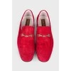 Мужские замшевые красные туфли