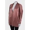 Розовая удлиненная блуза