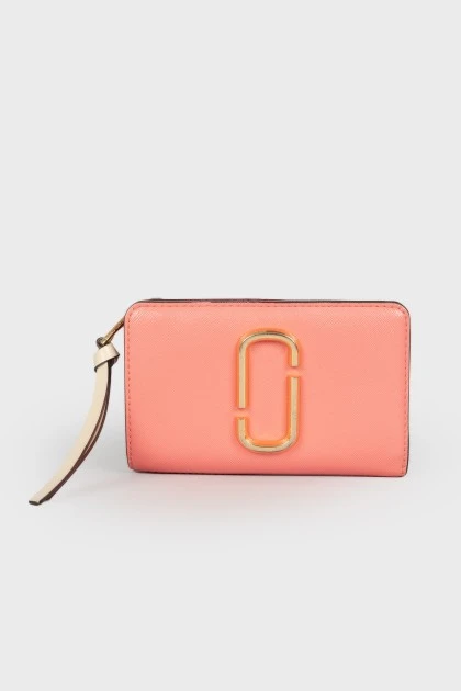 Шкіряний рожевий гаманець