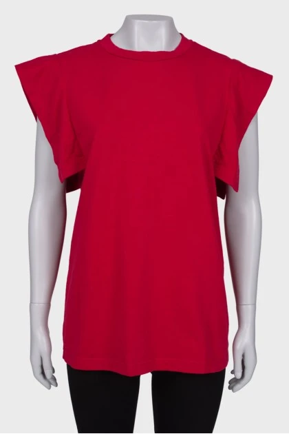 Трикотажная красная футболка, с биркой