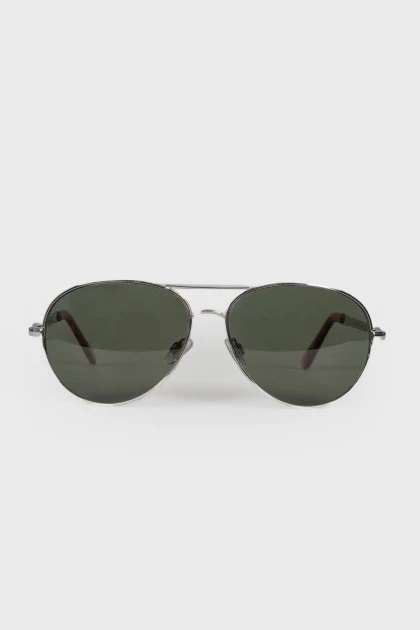 Зеленые солнцезащитные очки авиаторы