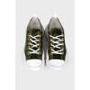 Велюрові зелені кросівки