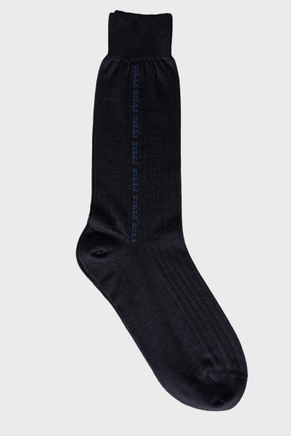 Чоловічі темно-сині шкарпетки з логотипом бренду