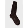 Мужские коричневые носки с логотипом бренда 