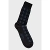 Чоловічі темно-сині шкарпетки з принтом