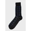 Мужские темно-синие носки с принтом 