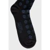 Чоловічі темно-сині шкарпетки з принтом