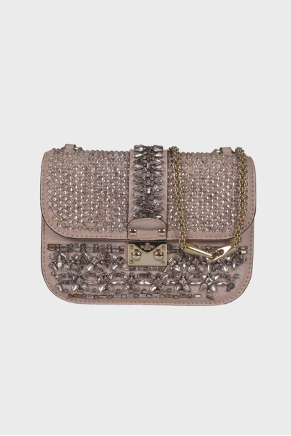 Сумка Glam Lock Rhinestone & Crystal
