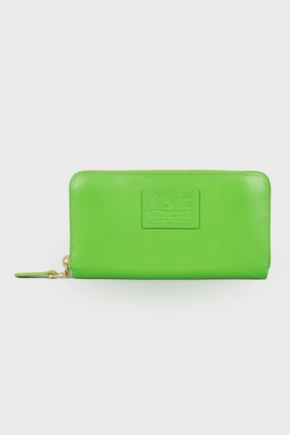 Кожаный кошелек зеленого цвета 
