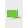 Кожаный кошелек зеленого цвета 
