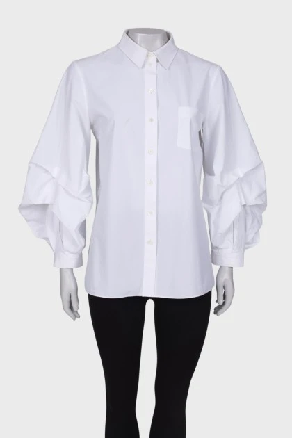 Белая рубашка с рукавом фонарик