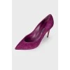 Замшевые пурпурные туфли