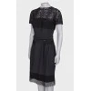 Темно-сіра сукня з мереживом