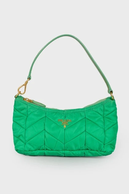 Стеганая мини-сумка зеленого цвета 