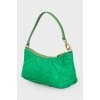 Стьобана міні-сумка зеленого кольору