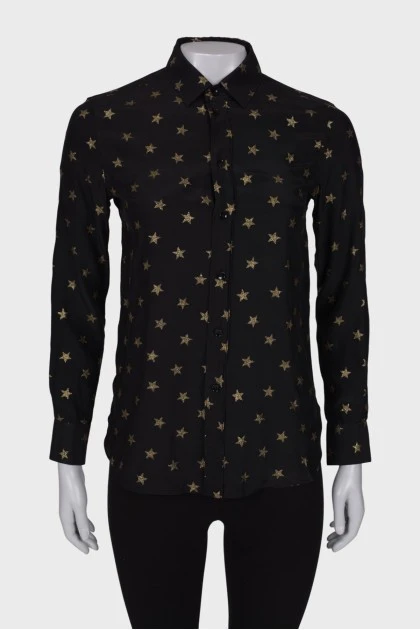 Черная блуза со звездами