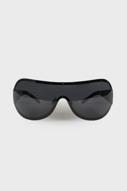Черные солнцезащитные очки со стразами 