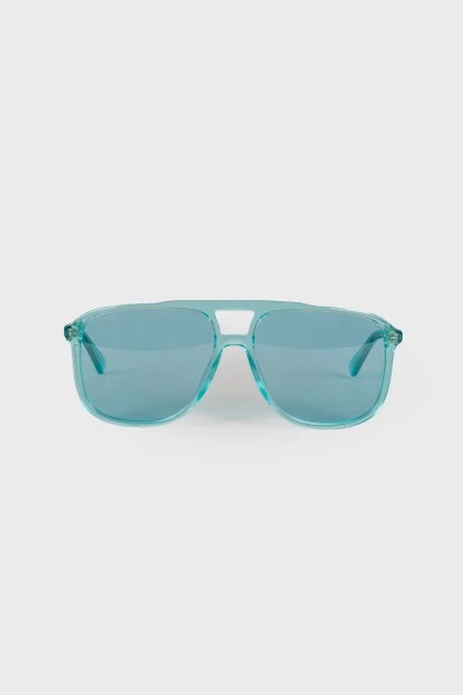 Зелені напівпрозорі сонцезахисні окуляри
