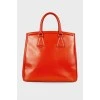 Кожаная оранжевая сумка