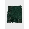 Темно-зелений шарф із візерунком