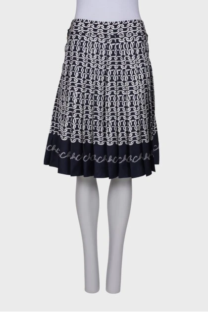 Шелковая плиссированная юбка с узором