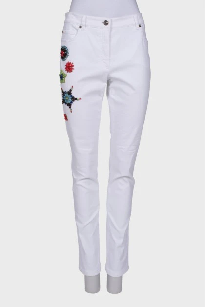 Білі джинси з декором