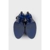 Темно-синие туфли с открытой пяткой 