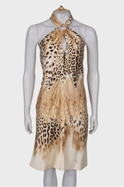 Шелковое платье в леопардовый принт 