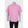 Чоловіча рожева сорочка з коротким рукавом