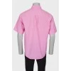 Мужская розовая рубашка с коротким рукавом
