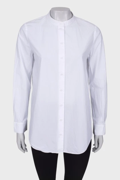 Белая рубашка с круглым вырезом