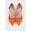 Оранжевые туфли со стразами