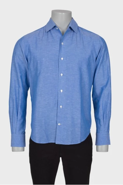 Мужская рубашка синего цвета 