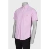 Мужская розовая рубашка с коротким рукавом